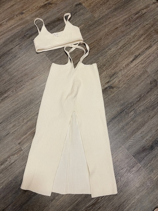 The Honest Company Dresses & Skirts - The Honest Company Cream Ribbed Maxi Dress Set